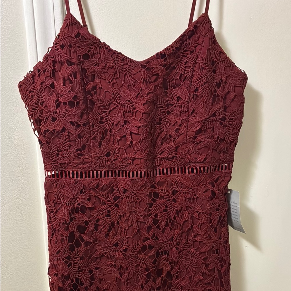 NSR Deep Red Lace Dress
